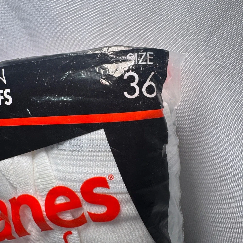 Vintage 1996 Hanes Mens Briefs 6-Pack White 100% Cotton Size 36 New Sealed